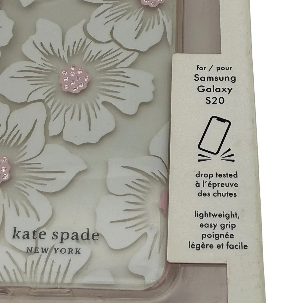 Open Box: Kate Spade Samsung S20 Floral Rhinestone Hardshell Case – Cream